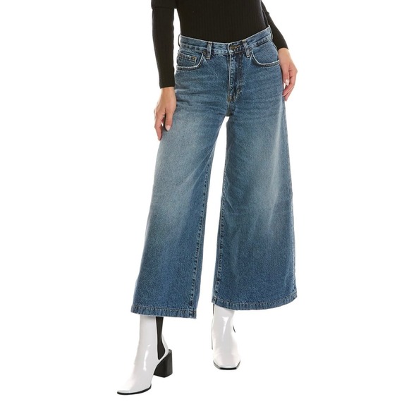 Current Elliott Wide Leg Crop Jeans‎ Womens NWT Size 24 Denim Bromes High Rise